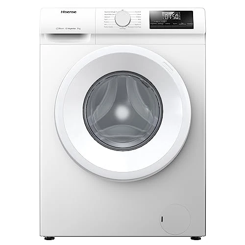Hisense WFQP801419VM pralka ładująca z przodu 8 kg, 1400 obr./min, 15 programów, para, wyświetlacz LED, szybki program, opóźniony start, blokada dziecka, biały
