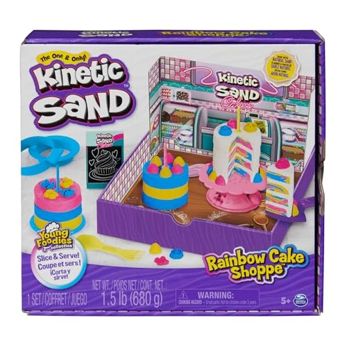 Kinetic Sand Sabbia magica - Rainbow Cake SHOPPE - 680 g di sabbia gialla, rosa, blu e bianca aroma di vaniglia - Kit fai da te per bambini giocattoli sensoriali - 6068029 - Giocattoli per bambini 5