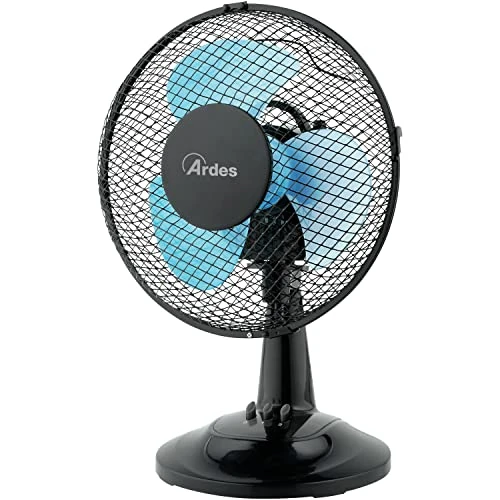 Zeitlich begrenztes Angebot: Ardes NEW EASY 23 Tischventilator 21W 23 cm mit Automatischer Oszillation, Vertikale Neigungsverstellung, 3 Geschwindigkeiten, Kompaktes Total-Black-Design und 3 Flügel von 34.38 € auf 34.38 € (0.00% Rabatt)