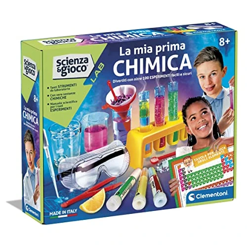 Offerta a tempo: Clementoni Scienza e Gioco Lab - La Mia Prima Chimica, Laboratorio di Chimica Bambini 8+ Anni, 100 Esperimenti, Tavola Periodica e Strumenti Scientifici, Gioco Made in Italy, Lingua Italiana, 19358 - 35% da 16.90 € a 10.99 €