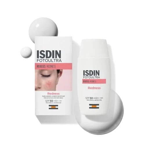 Oferta limitowana: ISDIN Fotoultra Redness SPF 50, płynna tekstura twarzy krem przeciwsłoneczny dla wrażliwej skóry z wysoką ochroną UV SPF 50, PA++++ i HE-VL, który koryguje i pomaga zapobiegać zaczerwienieniom skóry z 119.60 zł na 119.60 zł (oszczędź 0.
