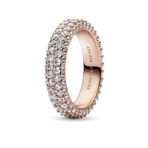 Limitiertes Angebot: PANDORA Timeless Doppelreihiger Pavé Ring mit rosevergoldeter Metalllegierung und Cubic Zirkonia Timeless Collection, Größe 54, 182629C01-54 von 129.00 EUR auf 114.99 EUR (Spare 11%)