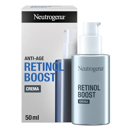 Offerta a tempo: Neutrogena Retinol Boost Crema Viso con Retinolo Puro, Crema Viso Antirughe leggera ad assorbimento rapido per una pelle giovane e sana, Adatta a tutti i tipi di pelle, 1 x 50 ml - 42% da 34.90 € a 20.34 €