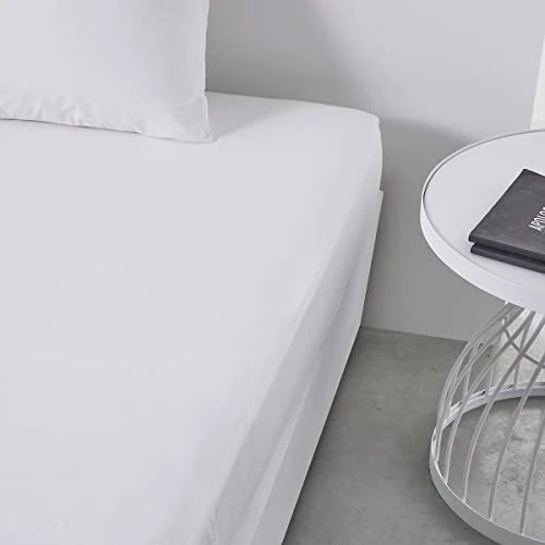 Offerta a tempo: TODAY Essential - Lenzuolo con angoli, 160 x 200 cm, 2 persone, 100% cotone, tinta unita, gesso - 55% da 30.66 € a 13.71 €