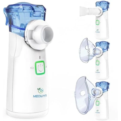 Meowyn Ultrasonic Mesh Nebulizer, USB-C Rechargeable Nebulizer Machine for Adults and Kids, Super Quiet Portable Nebulizer for Kids, Efficient Atomization, Less Residues, Adjustable Working Mode