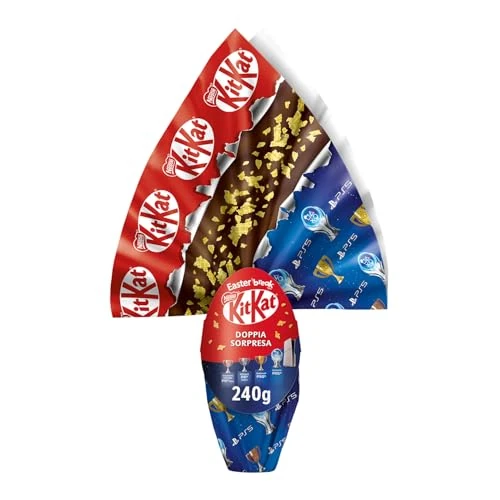 KITKAT Uovo di Pasqua 2026 Cioccolato al Latte con Wafer, Sorpresa e 1 KitKat Bunny 240g