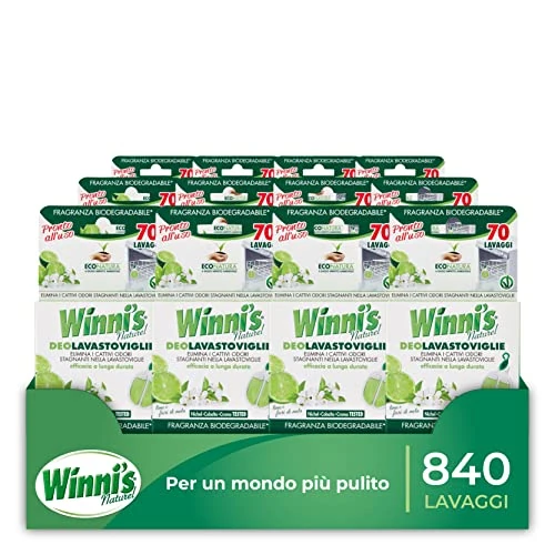 Oferta ograniczona: Winni's - Dezodorant do zmywarki, 840 prań, usuwa nieprzyjemne zapachy, zapach limonek i kwiatów jabłoni z surowcami pochodzenia roślinnego i ekologicznego, 12 opakowań z 126.85 PLN na 126.85 PLN (zniżka 0%)