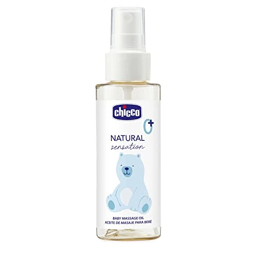 Chicco Aceite Masaje Natural Sensation 100 ml, Cosmética Bebés y Recién Nacidos 0+ Meses, Ingredientes Naturales, Hidrata Piel Seca del Bebé, Envase Sostenible, 500 ml