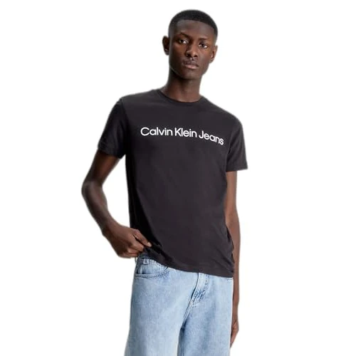 Oferta limitada: Calvin Klein Camiseta de Manga Corta Hombre Core Institutional Logo Slim tee Cuello Redondo, Negro (CK Black), L de 39.90 EUR a 23.95 EUR (ahorro 40%)