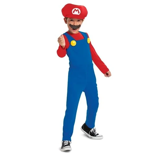 Limited offer: Disguise Nintendo Super Mario Mario Jumpsuit for Kids, Officially Licensed, Includes Mario Hat, Mario Fancy Dress for Kids, Jumpsuit and Moustache, Ages 3-4, 7-8 from 24.84 EUR to 15.40 EUR (save 38%)