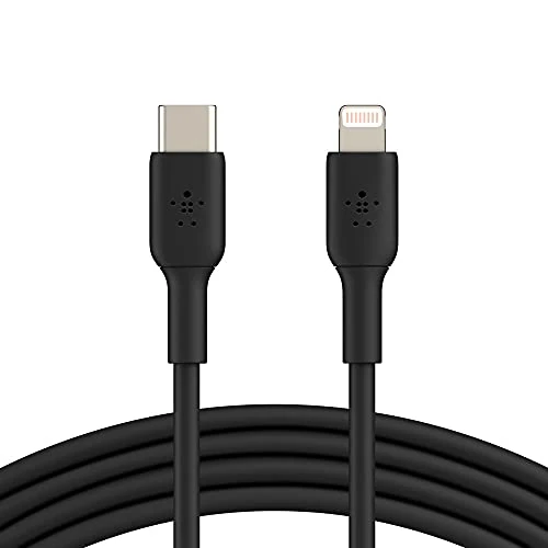 Belkin Boost Charge cable USB-C a Lightning (cable de carga rápida para iPhone 14 y modelos anteriores) cable USB-C para iPhone con certificación MFi (negro, 2 m)
