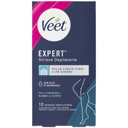 Offerta a tempo: Veet Expert Strisce Corpo e Gambe Pelli Sensibili, 6 x 2 strisce - 35% da 5.99 € a 3.89 €