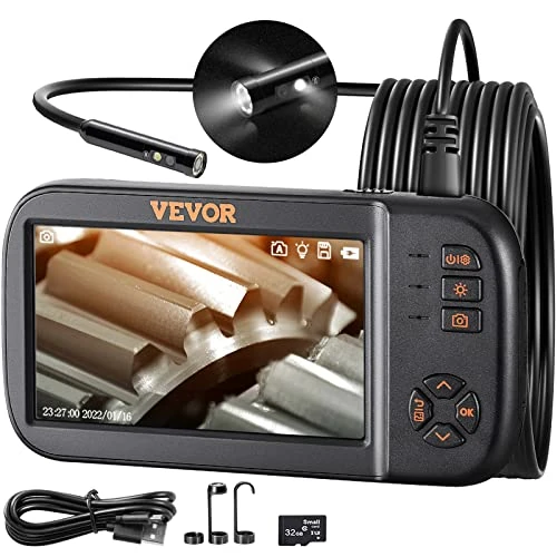 Offerta a tempo: VEVOR Telecamera a Endoscopio Lente Tripla con Schermo di Controllo Batteria 2860 mAh Cavo 5m, Telecamera di Ispezione a Endoscopio Obiettivo Rotante Lente Sostituibile Risoluzione 1920x1080 Portatile - 6% da 68.90 € a 64.62 €