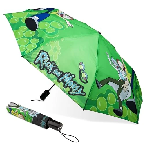 Offerta a tempo: RICK AND MORTY Ombrello Pieghevole - Mini Ombrello Tascabile da Pioggia per Ragazzi Ombrello Portatile Pieghevole da Viaggio Resistente - 39% da 12.51 € a 7.68 €