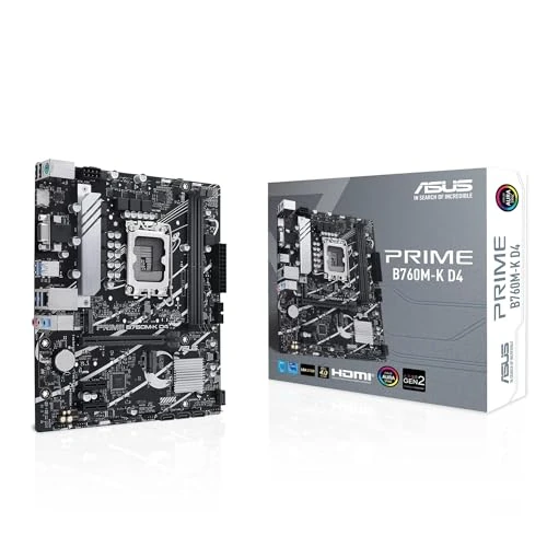 Limited-time offer: ASUS PRIME B760M-K Intel LGA 1700 mATX Motherboard, 2 x M.2 PCIe 4.0 Slots, DDR5, Realtek Ethernet 2.5Gb, VGA, HDMI, SATA 6Gbps, Front USB 3.2 Gen 1, Aura Sync from 110.99 GBP to 98.46 GBP (save 11%)