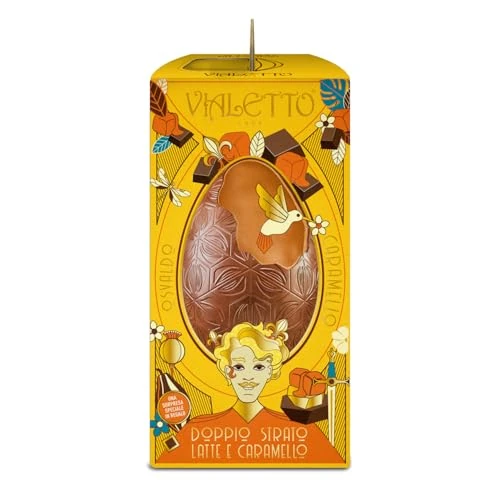Offerta a tempo: Vialetto Uovo di Cioccolato al Latte e Caramello - Contiene una Sorpresa 100% Made in Italy, Confezione in Carta Certificata FSC - Uovo di Pasqua Doppio Strato da 320 Grammi - Osvaldo - 0% da 7.74 € a 7.74 €