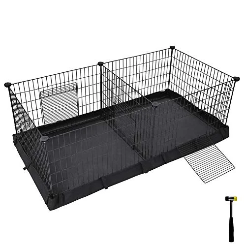 Oferta limitada: SONGMICS Parque para Cobayas, con Separador, 3 Puertas, 123 x 63 x 46 cm de 32.99 € a 32.99 € (ahorro 0.00%)