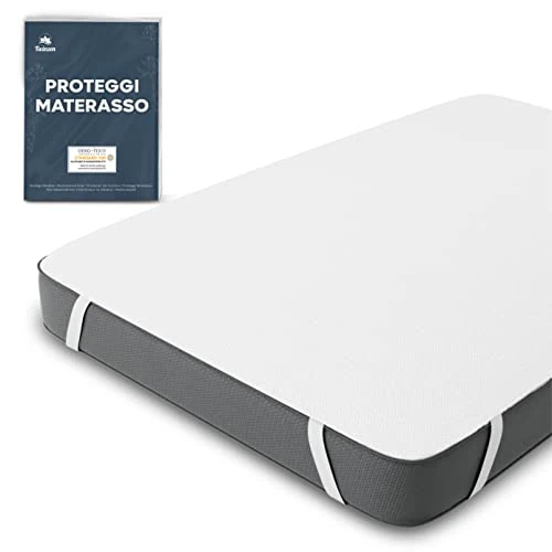 Offerta a tempo: Twinzen - Coprimaterasso Matrimoniale 200x220 cm Impermeabile Certificato Oeko TEX - Proteggi Materasso 200x220 cm in Cotone Traspirante con 4 Angoli Elasticizzati - 24% da 24.79 € a 18.89 €
