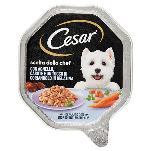 Cesar Keuze van de chef-kok, natvoer voor honden met lam, wortels en koriander – 14 schalen van 150 g: in totaal 2100 g