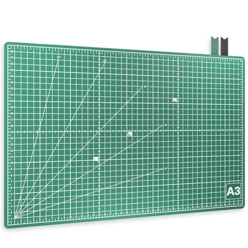 Zeitlich begrenztes Angebot: ACROPAQ Schneidematte A3 - Selbstheilend, A3 (45 x 30 cm), 5 Lagen Schutz für Ihre Möbel, mit beidseitigen Gittern und Winkelmarkierungen, Grün - Bastelunterlage, Schneideunterlage, Cutting mat von 8.54 € auf 8.54 € (0.00% Rab