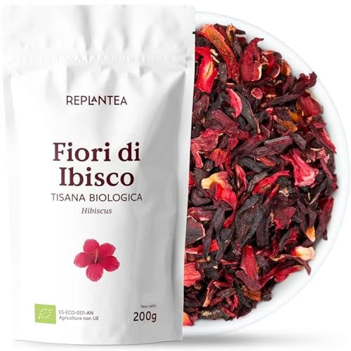 Offerta a tempo: Karkadè Fiori di Ibisco Biologico 200g – Oltre 100 Tazze | Ibisco Essiccato per Tisana, Infusione e Tè Freddo | Carcadè, Fiore di Jamaica, Hibiscus | Senza Teina | REPLANTEA - 0.00% da 9.99 € a 9.99 €