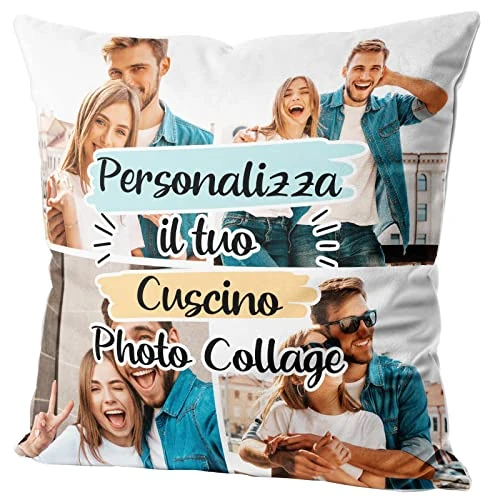 Offre limitée : Woopers Coussin Photo Collage Personnalisé 40x40 Rembourrage Inclus (Collage 4 Photos). Idée Cadeau Fête des Mères de 12.90 € à 12.90 € (0.00% de remise)