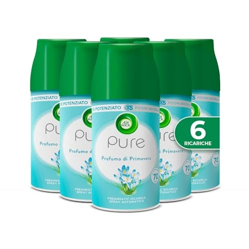 Offerta a tempo: Airwick Freshmatic Ricariche Pure Profumo di Primavera, Profumatore per Ambiente, 250 ml x6, Confezione da 6 - 45% da 26.94 € a 14.94 €