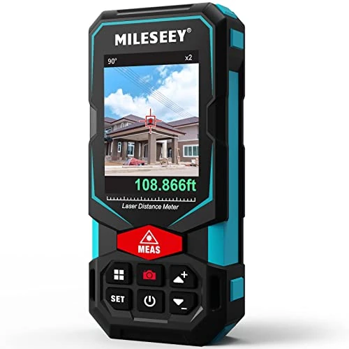 Outdoor Laser Measure, MiLESEEY 100M Laser Measure Device, Rechargeable Multifunctional Laser Measurement Tool with Pointfinder Camera, P2P Technology, Perfect for Long Range Measuring (App Version)