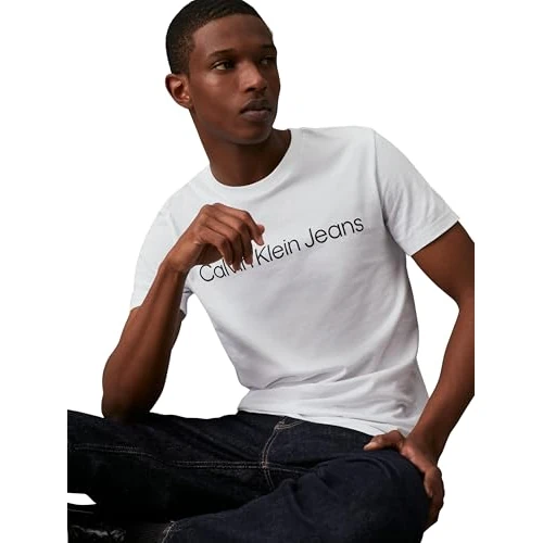 Limited-time offer: Calvin Klein Men’s Short Sleeve Round Neck Core Institutional Logo Slim Fit T-Shirt, White (Bright White), 3XL from 35.00 GBP to 17.00 GBP (save 51%)
