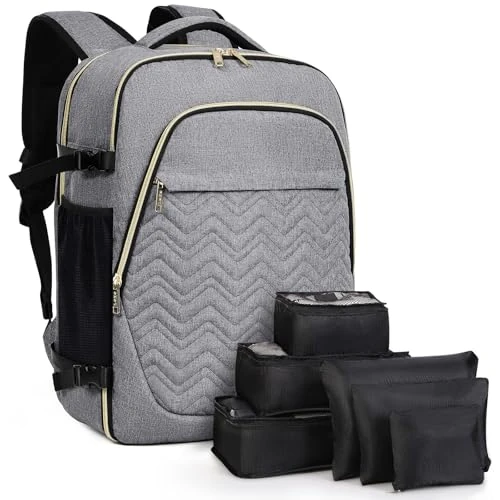 Limited offer: Lekespring Large Backpack Hand Luggage for Women, 15.6 Inch Laptop Backpack, Travel Backpack, Hiking Backpack with 6 Piece Garment Bags for Holiday, Business, Work, Travel from 19.98 EUR to 19.98 EUR (save 0%)