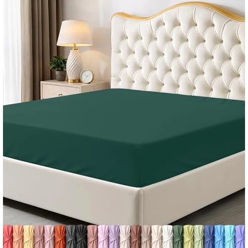 Offerta a tempo: Utopia Bedding Lenzuolo con angoli per letto king size, tasca profonda, in morbida microfibra, resistente al restringimento e allo sbiadimento, facile da pulire, solo 1 lenzuolo con angoli (smeraldo) - 0.00% da 19.65 € a 19.65 €