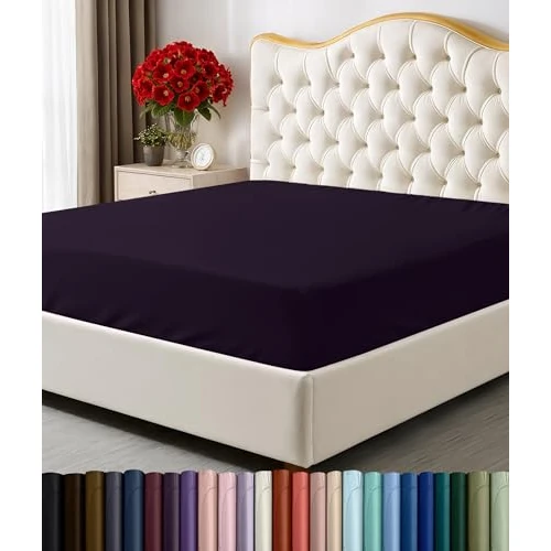 Tijdelijke aanbieding: Utopia Bedding Twin Fitted Sheet - Bottom Sheet - Deep Pocket - Soft Microfiber -Shrinkage and Fade Resistant-Easy Care -1 Fitted Sheet Only (Purple) van 17.93 EUR naar 17.93 EUR (korting 0%)