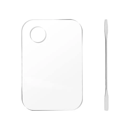 Oferta limitada: Paleta de Maquillaje, Paleta de Cosméticos, Maquillaje Acrílica Transparente para Mezclas Cosméticas y Espátula de Acero Inoxidable, para Maquillaje/Arte de Uñas de 5.99 € a 5.99 € (ahorro 0.00%)