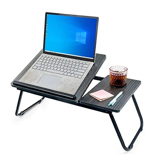 Offerta a tempo: unycos - Tavolino Pieghevole Reclinabile da Letto/Divano 56x33x23 cm, Nero | Con 5 Livelli d’Inclinazione e Portabicchiere, per PC fino a 15,6", in MDF, Acciaio e Plastica, per Lavorare e Leggere - 0.00% da 23.90 € a 23.90 €