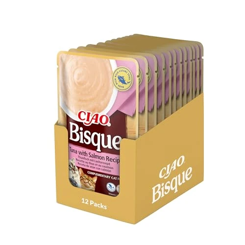 Zeitlich begrenztes Angebot: INABA Ciao Bisque Katzenfutter Nass Ohne Getreide und Zucker, Kalorienarm mit 28% Thunfisch, Keine Nebenerzeugnisse, Cremige Paste und Leckere Katzensuppe mit Hochwertigen Zutaten 40 g (12er Pack) von 15.48 € auf 12.19 € (21% 