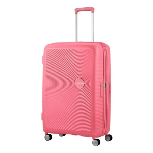 Limited-time offer: American Tourister Soundbox - Hard Shell Suitcase 77 cm Large - Trolley Suitcase with 4 Wheels, TSA Lock, Expandable & Light - 97/110 L - Pink (Sun Kissed Coral) from 185.00 £ to 143.87 £ (save 22%)