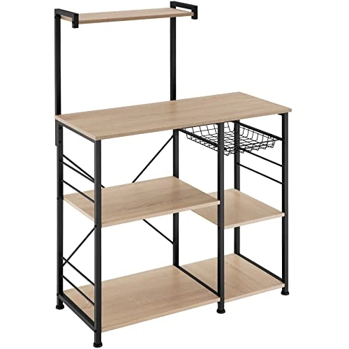 TecTake 801123 Crawley Étagère pour cuisine en bois industriel clair, chêne Sonoma 90 x 40 x 131,5 cm
