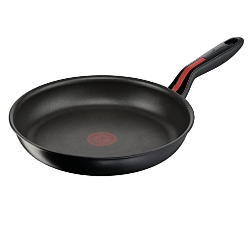 Lagostina Red Line Non Stick Frying Pan Ø 26 cm, Induction Frying Pan, Gas and Oven Scratch Resistant, Thermosignal Cooking Indicator, Stainless Steel and Aluminium Back, Non-Slip Silicone Handle