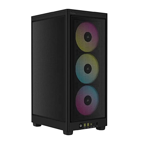 Limitiertes Angebot: Corsair iCUE 2000D RGB Airflow PC-Gehäuse Mini ITX – Form Mini-ITX – Platten aus Stahl – 3 x Slim AF120 RGB inklusive – iCUE Lighting Node Core Controller – Schwarz von 129.77 EUR auf 129.77 EUR (Spare 0%)