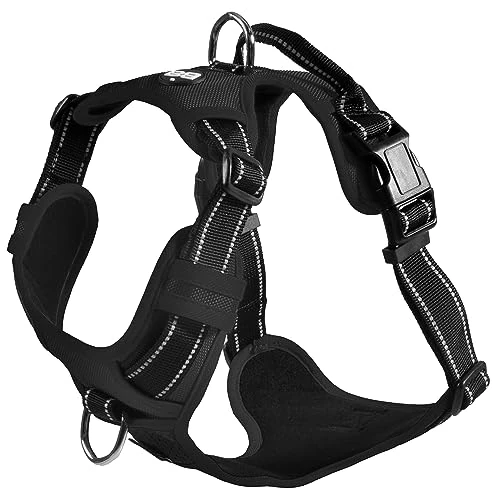 Limited-time offer: Bobby Dog Harness, Medium/Large, Nylon, Black, Reflective, Adjustable, Anti-Tugging, Classic Style from 19.50 £ to 19.50 £ (save 0.00%)
