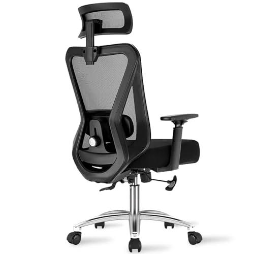 Offerta a tempo: Durrafy Sedia Ufficio Ergonomica, Sedia Scrivania con 2D Poggiatesta, Supporto Lombare Regolabile und Braccioli, 90°-130° Reclinabile Poltrona Ufficio in Rete Traspirante per la Casa, Ufficio e Gaming - 0.00% da 139.79 € a 139.79 €