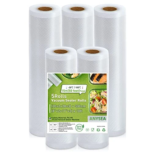 Limited-time offer: Anysea Food Vacuum Bag Rolls ： Vacuum Roll Foil Vacuum for Sous Vide Cooking, BPA Free, 5 Rolls 20x2/28x3/x300cm from 14.41 GBP to 14.41 GBP (save 0%)