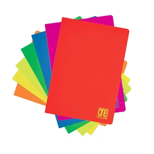 Blasetti One Color FLUO - Quaderno formato A4, Maxi quaderni con Jolly Page, Confezione da 10 pezzi, Carta da 80gr, Copertina monocromatica - Rigatura 4M, Quadretti 4mm