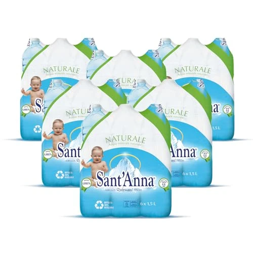 Offerta a tempo: Acqua Sant'Anna Naturale 1,5L | Pack 36 Bottiglie | Acqua Minerale Oligominerale, Minimamente Mineralizzata| Fonte Alpina, Idratante e Leggera - 8% da 38.99 € a 35.99 €