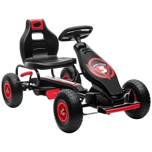 Offerta a tempo: HOMCOM Go Kart a Pedali per Bambini 5-12 Anni con Sedile Regolabile, 50 kg Portata, Veicolo a Pedali per Bambini con Marcia, Avanti, Retromarcia, Freno a Mano e Ruote in EVA Antiscivolo, Rosso - 0.00% da 167.95 € a 167.95 €
