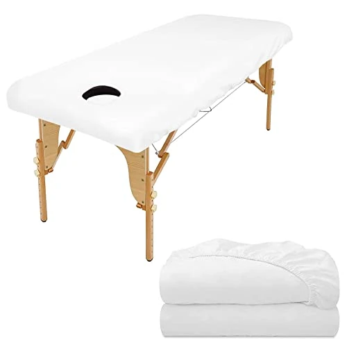 Offerta a tempo: Luriseminger 2pcs Copertura Protettiva per Il Viso per Lettino da Massaggio, Impermeabile Coprilettino Estetica con Elastici, Lavabile Coprisedia per Lettino da Massaggio (70 x 190cm con foro) - 0.00% da 34.99 € a 34.99 €