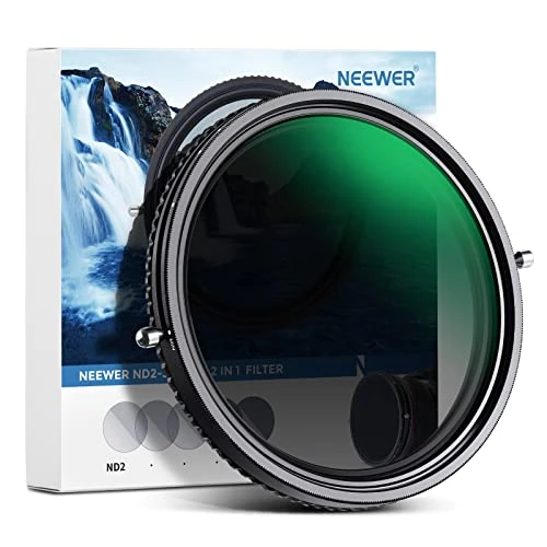 Offerta a tempo: NEEWER 2 in 1 Filtro ND Variabile 55mm ND2-ND32 e CPL(Polarizzatore), senza X/Vetro Ottico HD/multistrato/ultra sottile/idrorepellente/resistente ai graffi - 23% da 57.99 € a 44.83 €