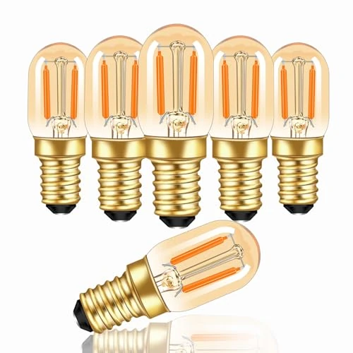 Offerta a tempo: Lampadine LED Filamento Vintage E14 T22 1W 220V, Ambrata 100LM Bianco Caldo 2200K, Equivalente 10W, Lampadina Tubolare Mini SES E14 Decorativa Luce Notturna Frigorifero, Non Dimmerabile, 6 Pezzi - 0.00% da 13.99 € a 13.99 €