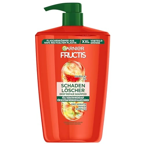 Offerta a tempo: Garnier Fructis - Shampoo riparatore per capelli danneggiati, XXL, con olio di Amla e proteine vegetali di cheraproteine per meno doppie punte, maxi formato, 1000 ml - 39% da 13.81 € a 8.42 €