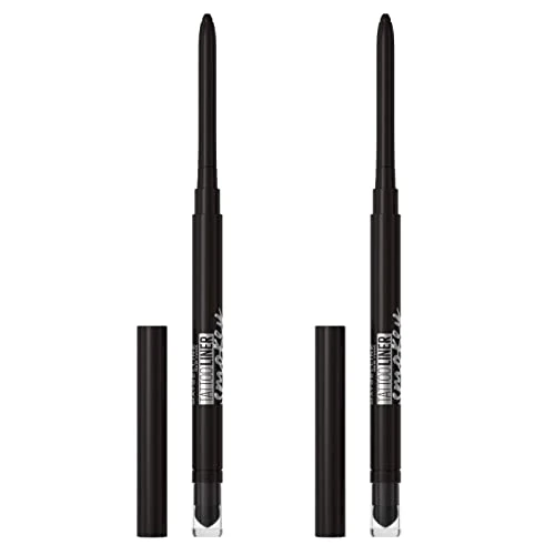 Offerta a tempo: Maybelline New York Tattoo Liner Smokey Matita Occhi in Gel Waterproof a Lunga Tenuta Colore Black Finish Matte e Uniforme Con Spugnetta per Sfumature incorporata - 2 Cosmetici - 6% da 26.44 € a 24.89 €